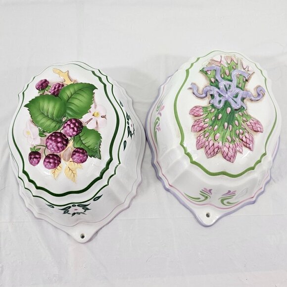VINTAGE Le Cordon Bleu The Franklin Mint ASPARAGUS and RASPBERRY Gelatin Mold - Picture 3 of 16